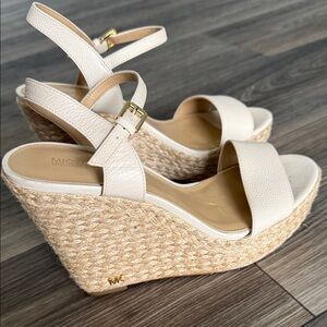 Michael Kors Beige Wedge Sandals